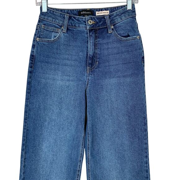 BCBGeneration High Rise Wide Leg Jeans Distressed Frayed Hem Women's 3 26 - Picture 2 of 11